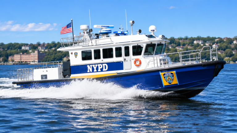 La flota acuática del NYPD refuerza la seguridad en NYC durante las celebraciones del 250 aniversario de la Independencia