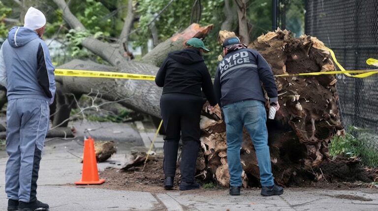 Trabajador de NYCHA muere tras ser golpeado por árbol durante fuerte tormenta en Brooklyn